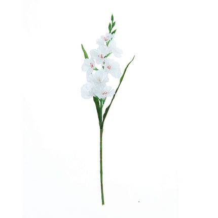 AliKopy 36" Tall White Artificial Silk Gladiolus - Realistic & Durable