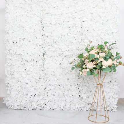 AliKopy 11 Sq Ft White UV Protected Hydrangea Flower Wall Mat - 4 Pane