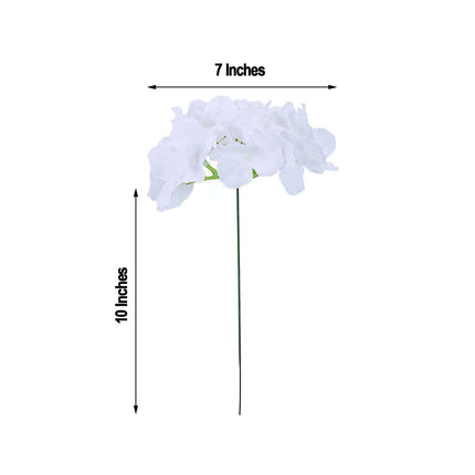 AliKopy 10 White Satin Hydrangeas - Realistic Artificial Flowers, DIY