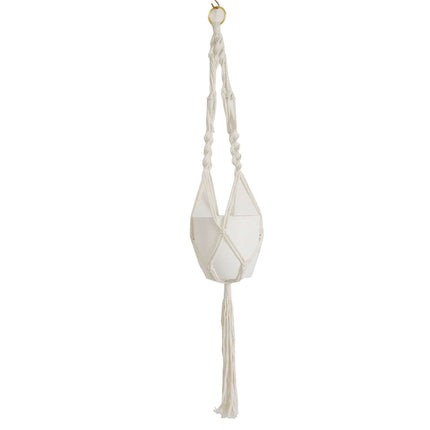 AliKopy 2-Pack Ivory Boho Hanging Planter Baskets - Cotton Rope, Tasse