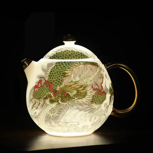 Elegant Gold-Accented White Ceramic Tea Set for a Luxurious Brewing Experience