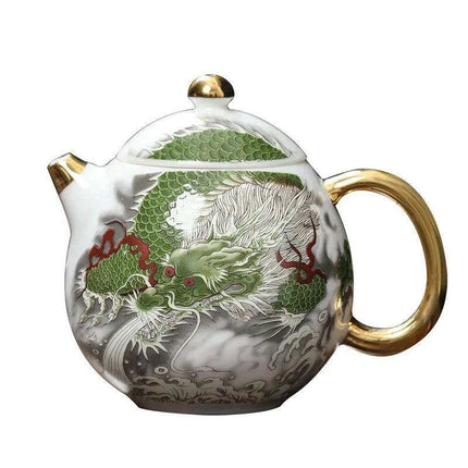 Elegant Gold-Accented White Ceramic Tea Set for a Luxurious Brewing Experience