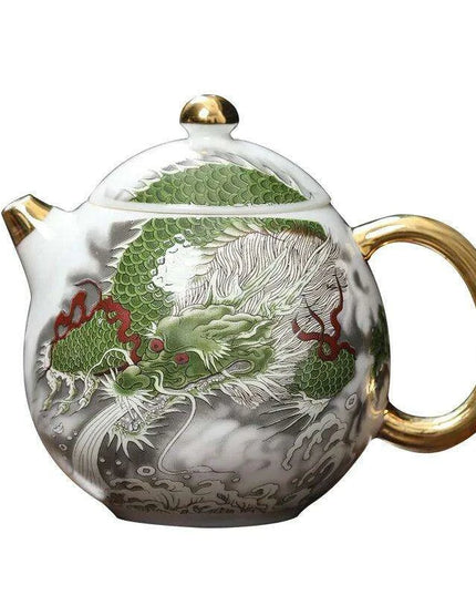 Elegant Gold-Accented White Ceramic Tea Set for a Luxurious Brewing Experience