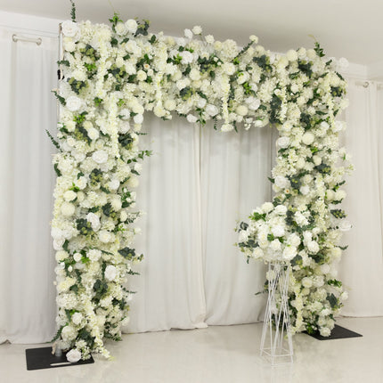 AliKopy 8ftx8ft Roll Up Flower Backdrop - Silk Roses & Hydrangeas