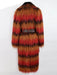 Winter Long Oversized Colorful Thick Warm Faux Fur Trench Coat for Women with Leather Belt