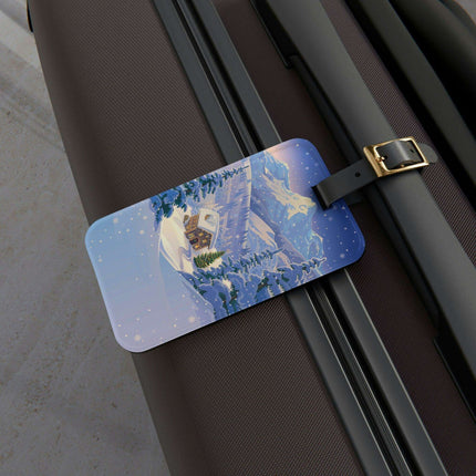 Sleek and Stylish Acrylic Luggage Tag with Leather Strap for the Modern Traveler