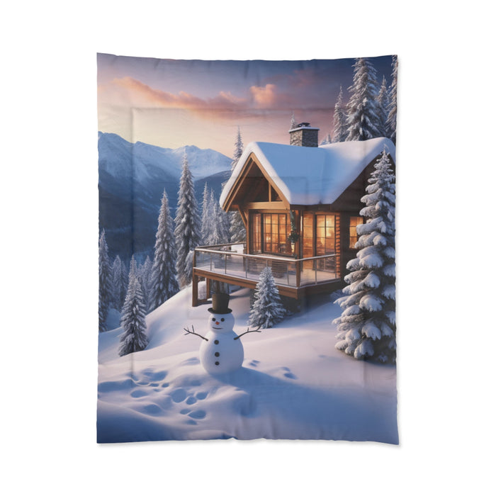 Winter Bliss Polyester Snuggle Blanket - Stylish Comforter for Cozy Nights