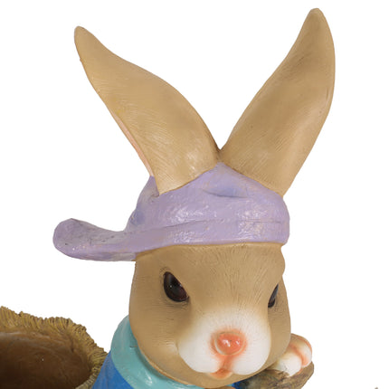 Room and Decor Mgo Rabbit Planter - Blue & Brown, Durable Magnesium Ox