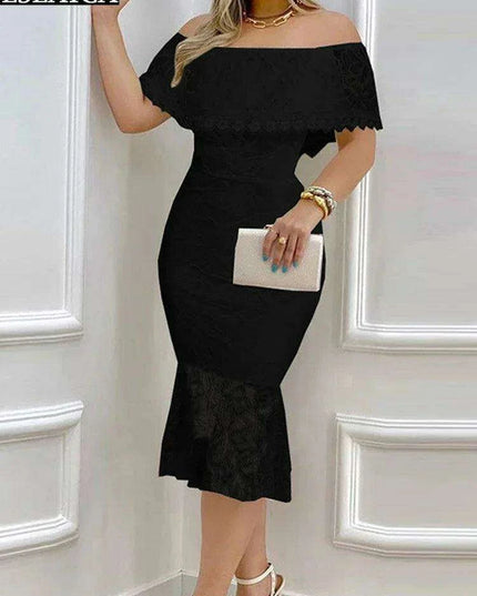 Elegant Lace Midi Dress for Summer Gatherings