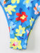 Floral Fantasy Lace-Up Bikini Set - Colorful Floral Print Swimsuit