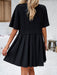 Vibrant Patchwork Dress: Stylish Short-Sleeved Garment for Women