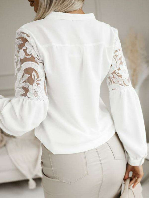 Elegant Lace-Accented Women's Blouse for Every Occasion