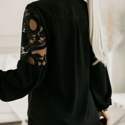 Elegant Lace-Accented Women's Blouse for Every Occasion