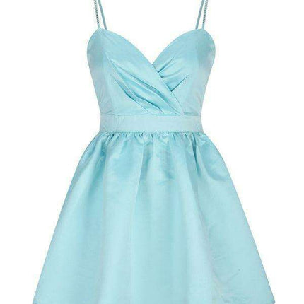 Glistening Rhinestone Mini Dress with Distinctive Shoulder Detail - Elegant & Fashion-Forward