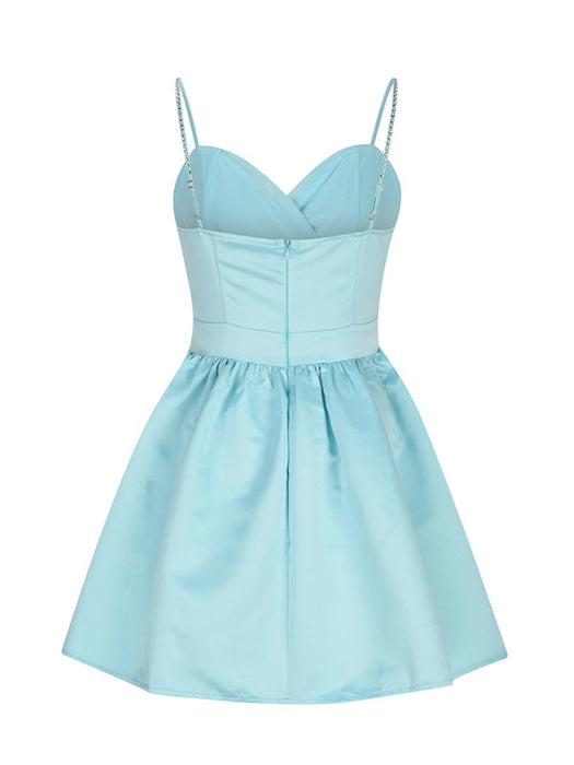 Glamorous Rhinestone Embellished Mini Dress with Shoulder Detail - Elegant & Stylish