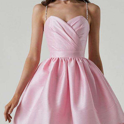 Glistening Rhinestone Mini Dress with Distinctive Shoulder Detail - Elegant & Fashion-Forward