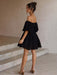 Boho-Chic Asymmetrical Mini Dress with Elasticized Waistband