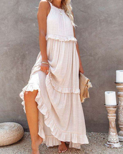 Sophisticated Sleeveless A-Line Maxi Dress in Luxurious Polyester - A Must-Have for Women