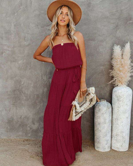 Chic Backless Lace Maxi Dress for Fashion-Forward Women