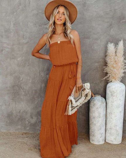 Chic Backless Lace Maxi Dress for Fashion-Forward Women
