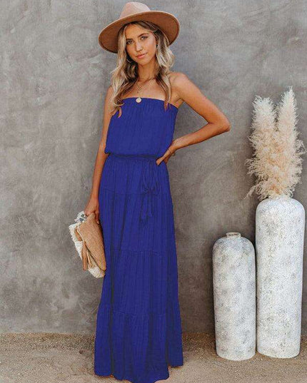 Chic Backless Lace Maxi Dress for Fashion-Forward Women