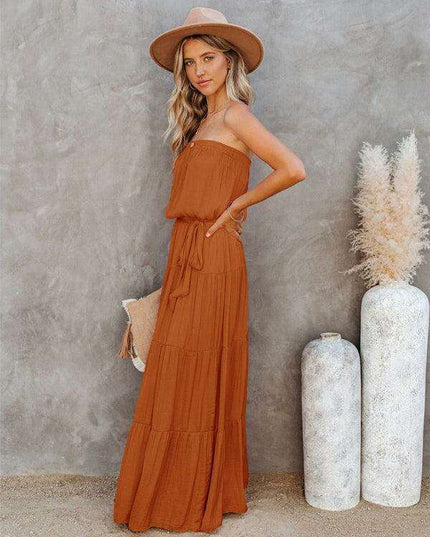 Chic Backless Lace Maxi Dress for Fashion-Forward Women
