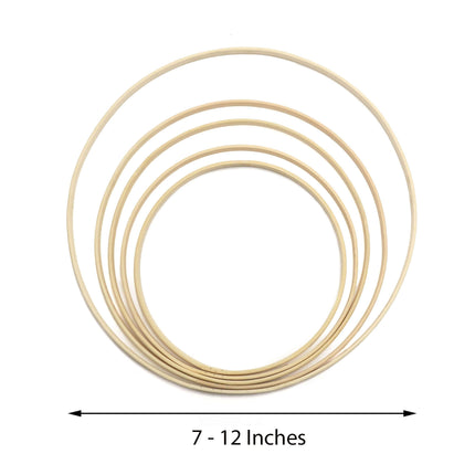 AliKopy Set of 5 Natural Wooden Rings for Crafts - Eco-Friendly & Dura