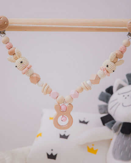 Charming Rabbit Teething Cart Chain - Safe and Fun Teething Accessory for Babies