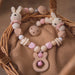 Rabbit-themed Wooden Teething Toy Cart Strap - Interactive Teething Aid for Babies