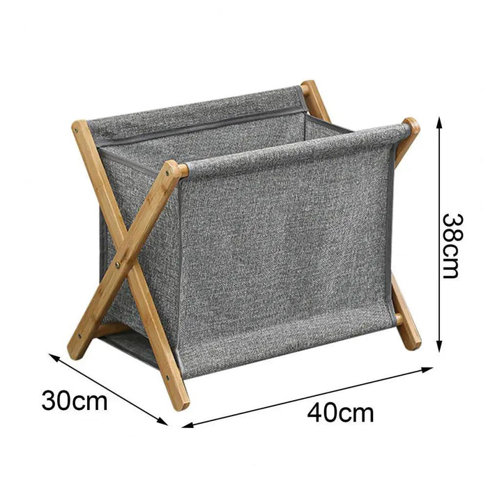 Chic X-Design Foldable Bamboo Laundry Basket - Elegant Fabric Organizer