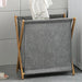 Elegant X-Design Foldable Laundry Basket - Premium Fabric and Bamboo Storage Solution