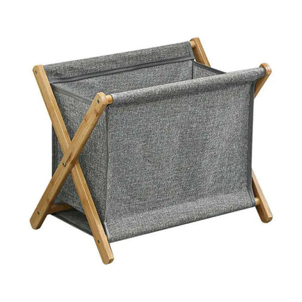 Chic X-Design Foldable Bamboo Laundry Basket - Elegant Fabric Organizer