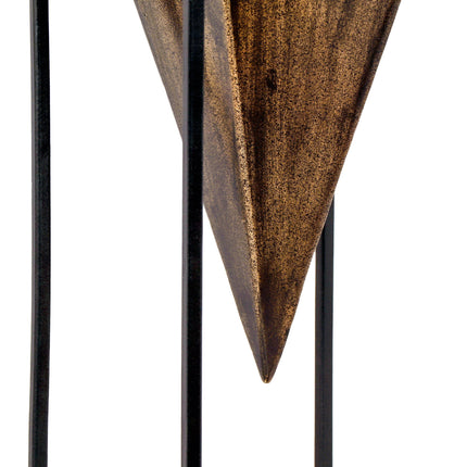 Room & Decor Antique Brass & Black Iron Decorative Vase - Elegant Desi