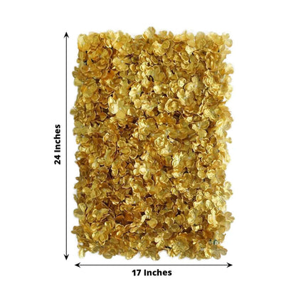 AliKopy 11 Sq Ft Gold UV Protected Hydrangea Flower Wall Mat - 4 Panel