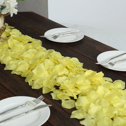 AliKopy 500-Pack Yellow Silk Rose Petals - Round Design, Table Decor