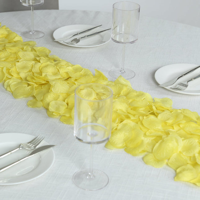AliKopy 500-Pack Yellow Silk Rose Petals - Round Design, Table Decor