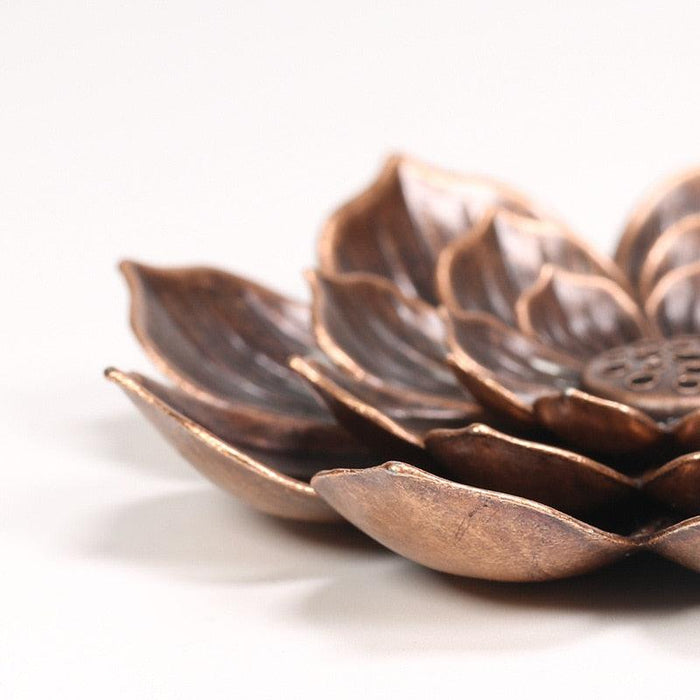 Zen Lotus Flower Incense Burner Set with Sandalwood Coil Base for Tranquility and Elegance