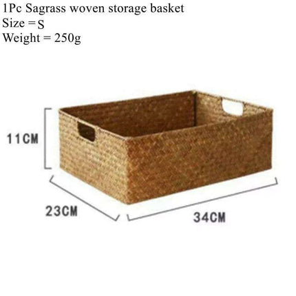 Handcrafted Extra-Large Seagrass Storage Basket - Chic Organizer for Fruits, Breads, and Linens