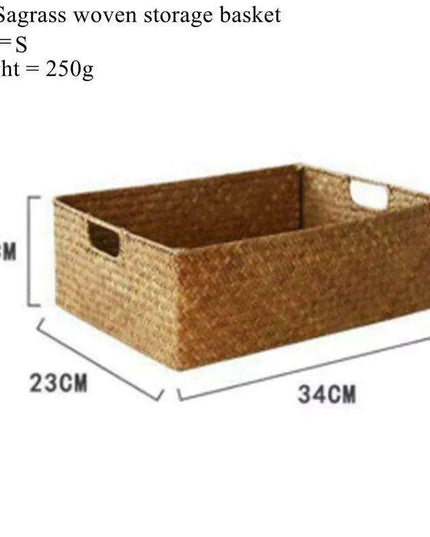 Handcrafted Extra-Large Seagrass Storage Basket - Chic Organizer for Fruits, Breads, and Linens
