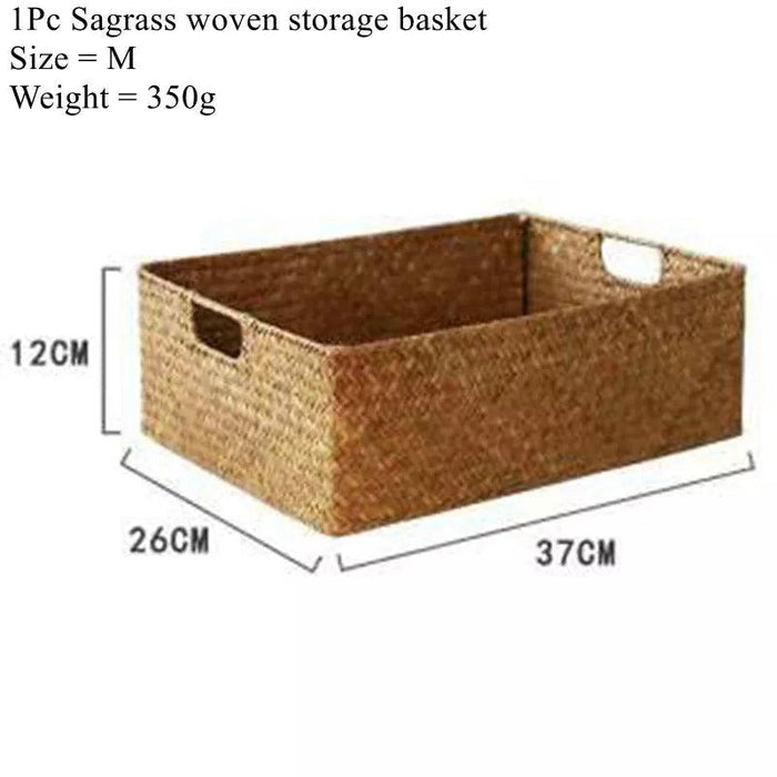 Handcrafted Extra-Large Seagrass Storage Basket - Chic Organizer for Fruits, Breads, and Linens