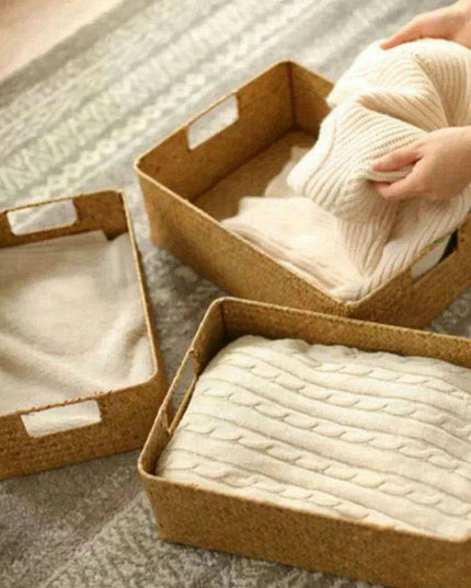 Handcrafted Extra-Large Seagrass Storage Basket - Chic Organizer for Fruits, Breads, and Linens