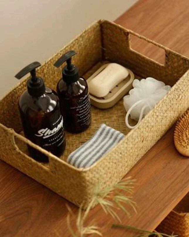 Handcrafted Extra-Large Seagrass Storage Basket - Chic Organizer for Fruits, Breads, and Linens