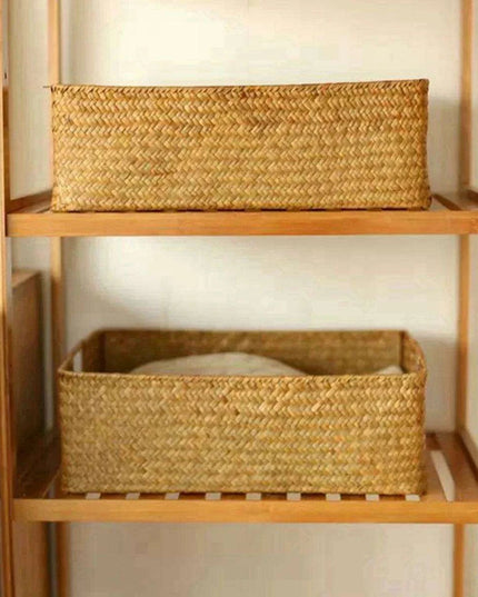 Handcrafted Extra-Large Seagrass Storage Basket - Chic Organizer for Fruits, Breads, and Linens