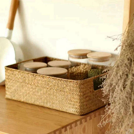 Handcrafted Extra-Large Seagrass Storage Basket - Chic Organizer for Fruits, Breads, and Linens