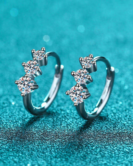 Radiant Lab-Grown Diamond Sterling Silver Huggie Earrings - Elegant Gift Collection