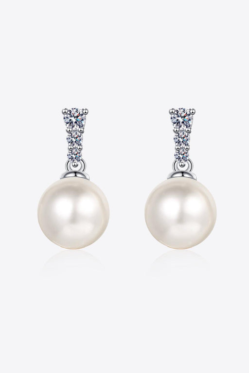 Dazzling Moissanite and Pearl Drop Earrings
