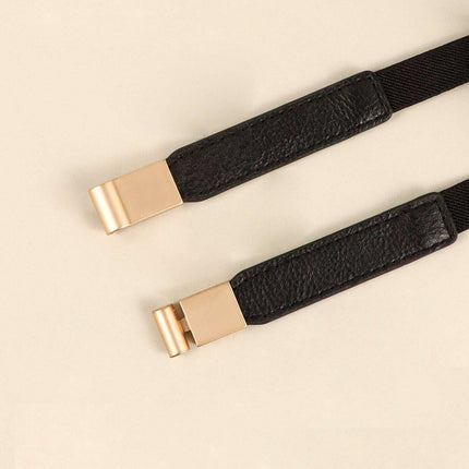 Elegant Adjustable PU Elastic Skinny Belt for Effortless Style