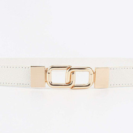 Elegant Geometric Dual Buckle Stretch Belt