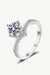 Opulent 1 Carat Moissanite Sterling Silver Ring with Glamorous Zircon Accents - Elevate Your Style with Timeless Elegance