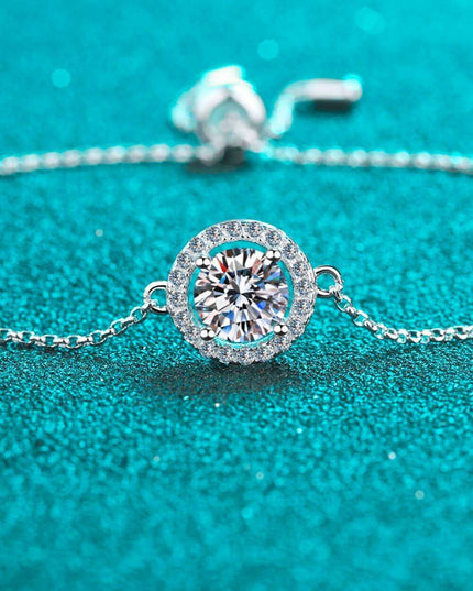 Stunning 1 Carat Moissanite Silver Bracelet for Glamorous Elegance